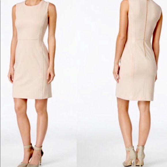 Calvin Klein | Dresses | Calvin Klein Sleeveless Suede Beige Dress |  Poshmark